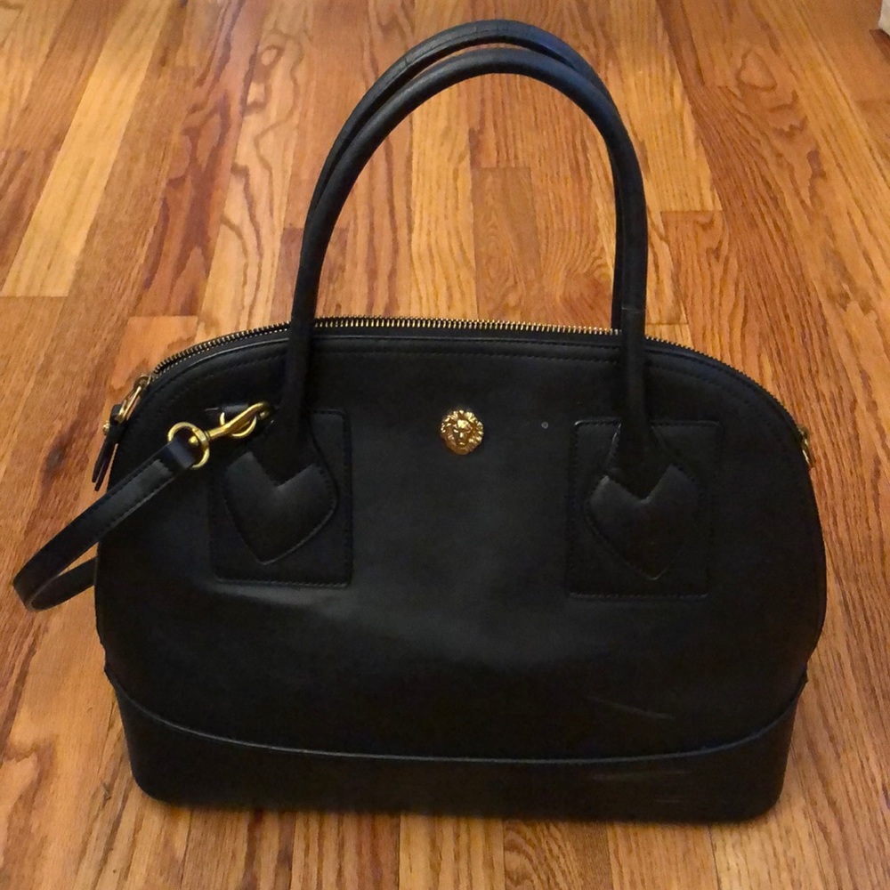 Anne Klein black purse with dual straps